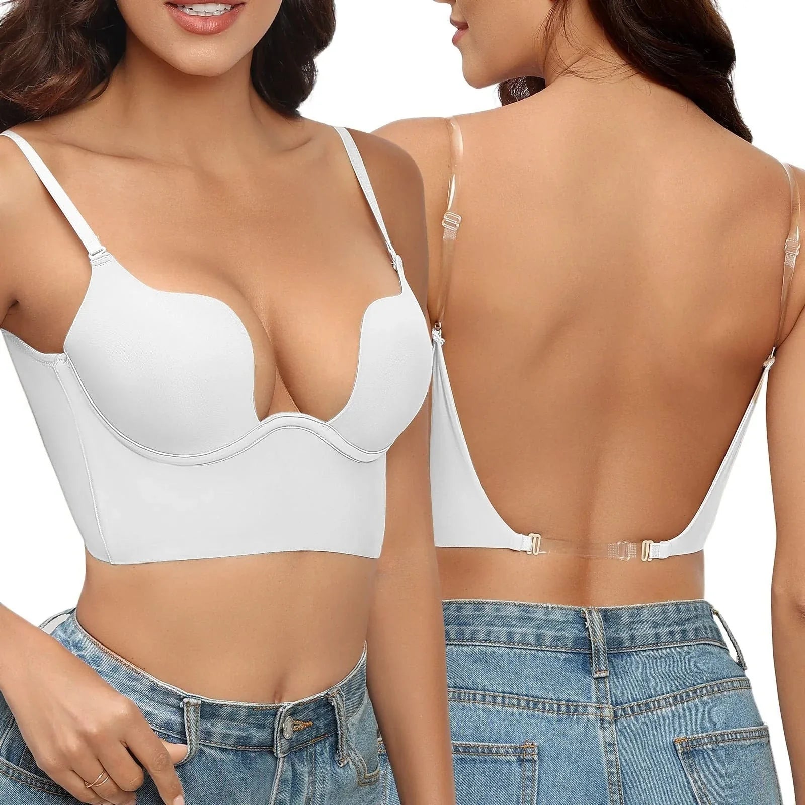Dames Backless BH Zwart M Naadloos Ademendmateriaal-3