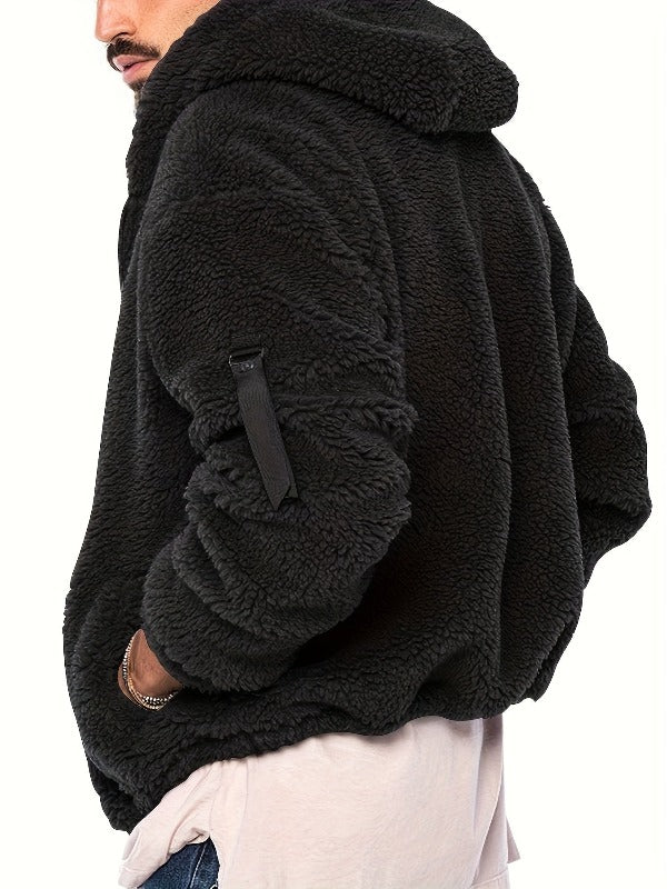 SKYGGI - Maglione Teddy da uomo elegante con chiusura lampo