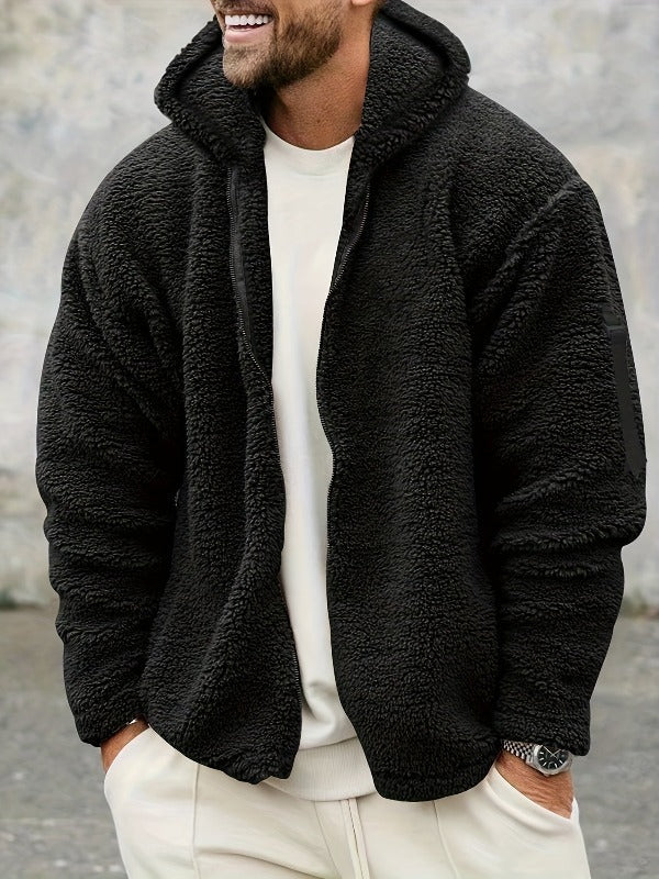 SKYGGI - Maglione Teddy da uomo elegante con chiusura lampo