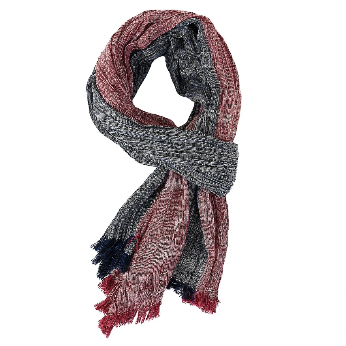 Variant image for Mariah Sjaal Dames Katoenen Accessoire met Streeppatroon en Kwastjes-4