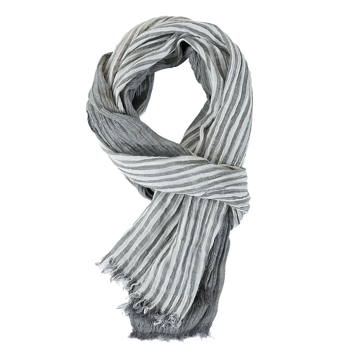 Variant image for Mariah Sjaal Dames Katoenen Accessoire met Streeppatroon en Kwastjes-2