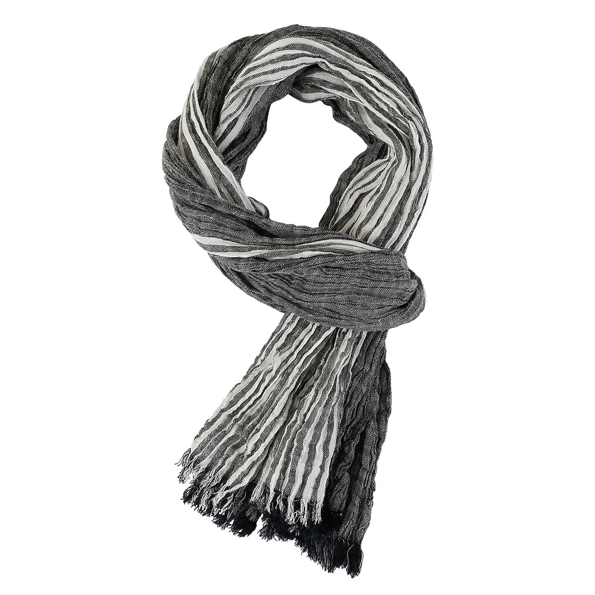 Variant image for Mariah Sjaal Dames Katoenen Accessoire met Streeppatroon en Kwastjes-5