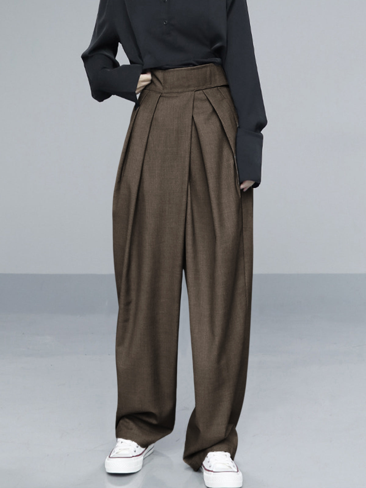 LIVIA – Pantaloni larghi alla moda con chiusura a strappo