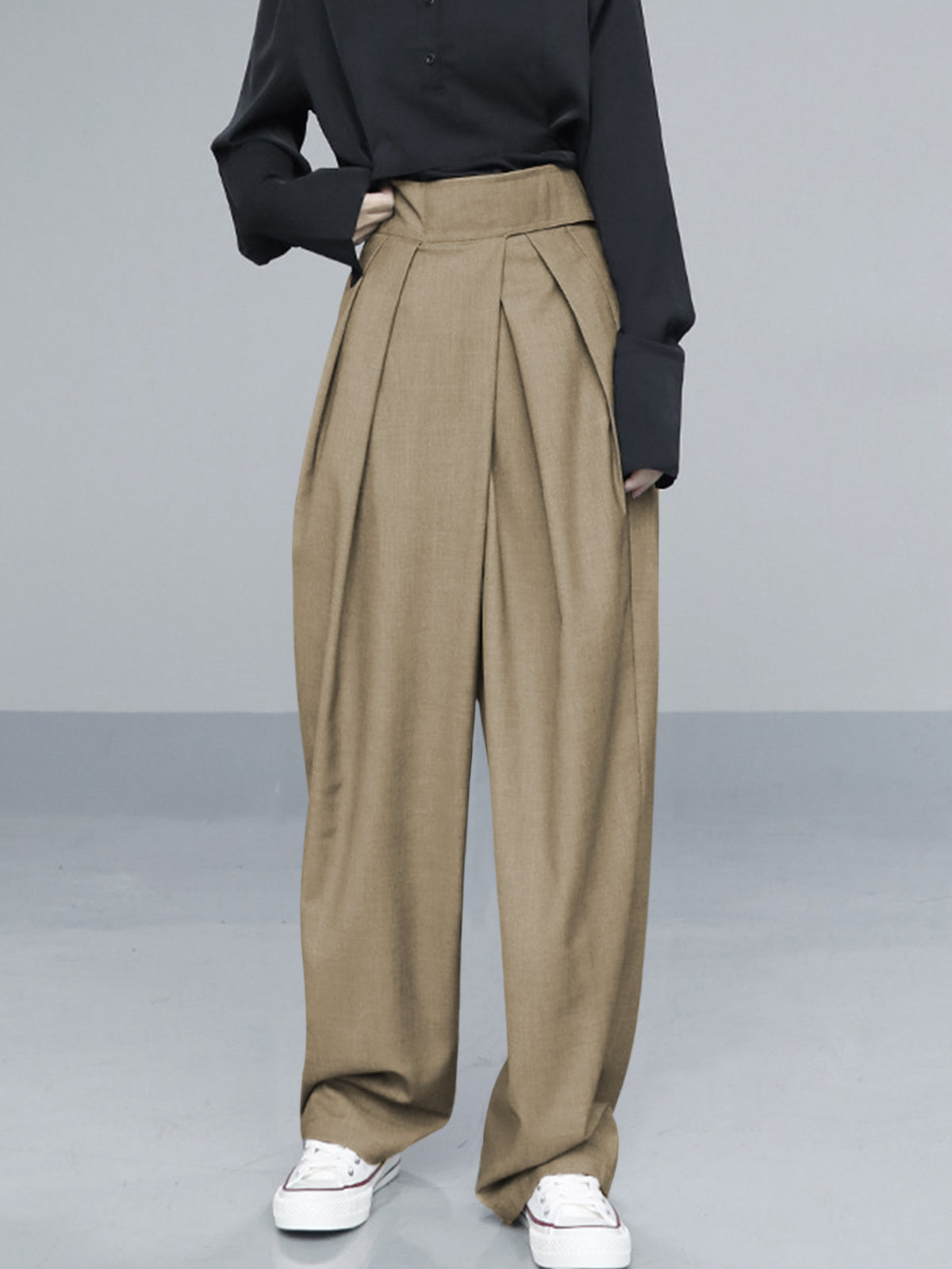 LIVIA – Pantaloni larghi alla moda con chiusura a strappo