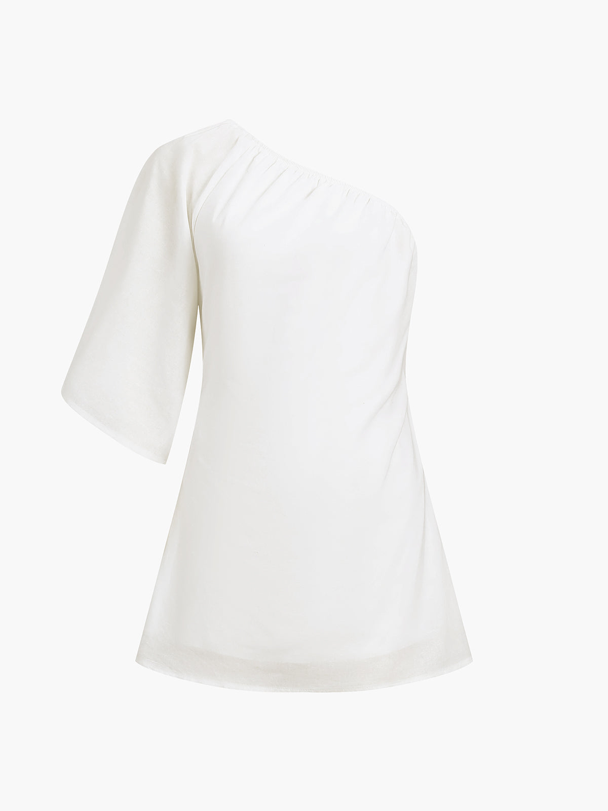NOVA – Elegante abito monospalla in cotone-lino