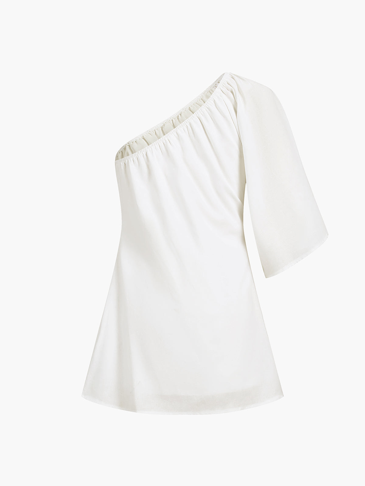 NOVA – Elegante abito monospalla in cotone-lino