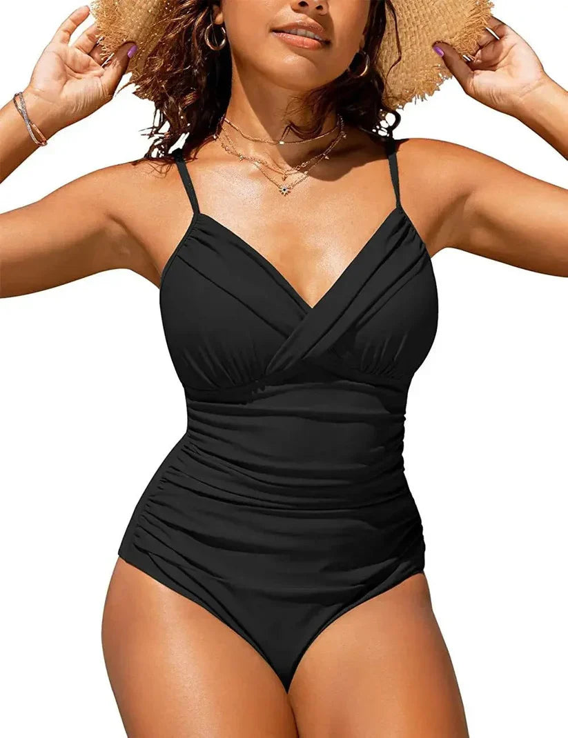Dames Badpak Corrigerend V-hals Met Push-Up Cups Elegante Pasvorm-1