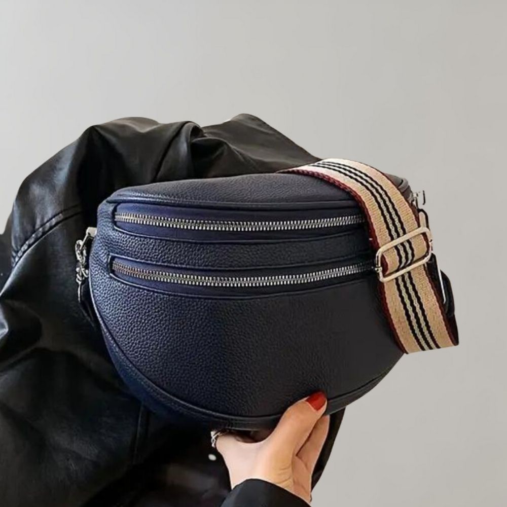Aravella Zwarte Crossbody Tas Dames met Dubbele Rits Stijlvol en Functioneel-1