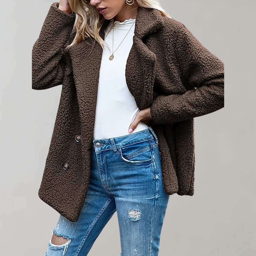 MILOU - Chaqueta de otoño Teddy de moda para damas | Suave, cálida y a la moda