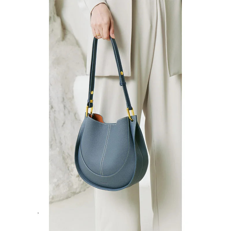 Variant image for Itzel Leren Schoudertas Dames - Stijlvolle Ronde Vorm Elegante Crossbody Tas-1
