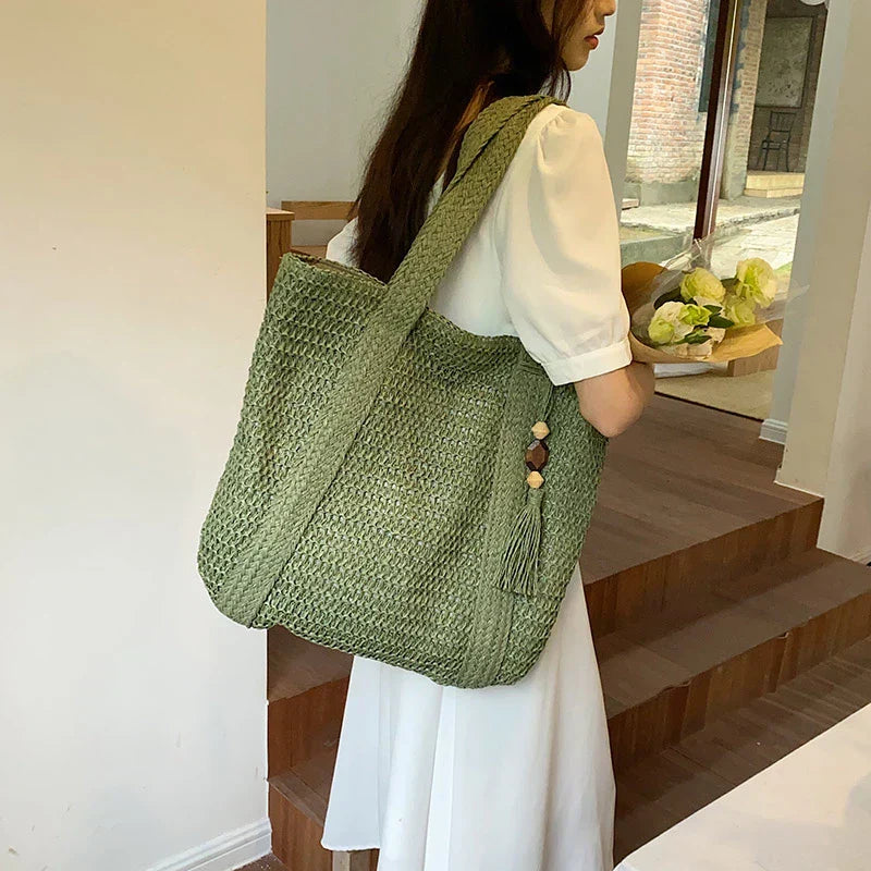 Alana Geweven Strandtas Groot Bohemien Stijl-5
