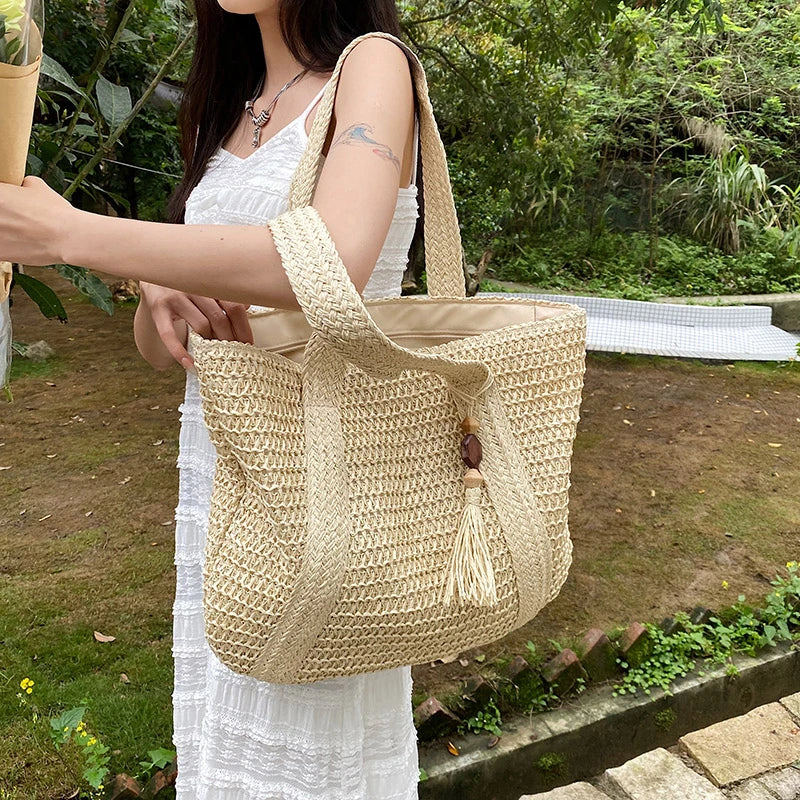 Variant image for Alana Geweven Strandtas Groot Bohemien Stijl-1