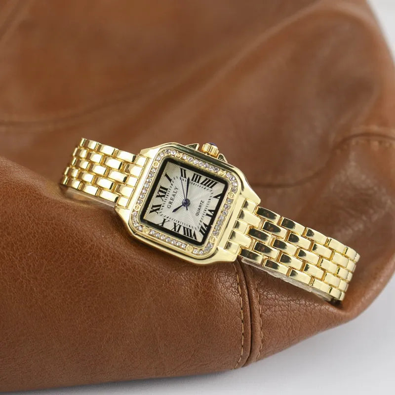 Unisex Horloge Goud One Size Roestvrij Staal Vintage Design-5
