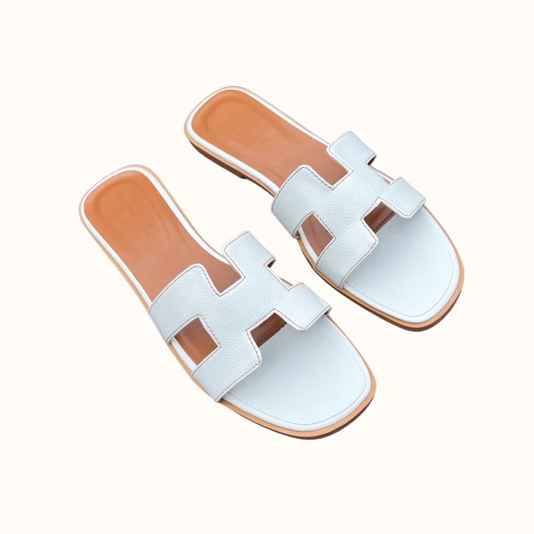 H – Zapatillas de cuero a la moda para damas | Cómodas y suaves