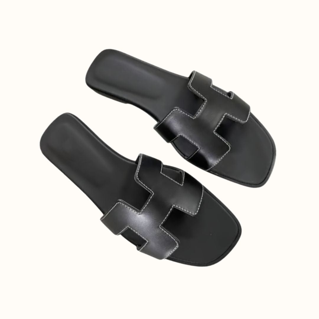H – Zapatillas de cuero a la moda para damas | Cómodas y suaves