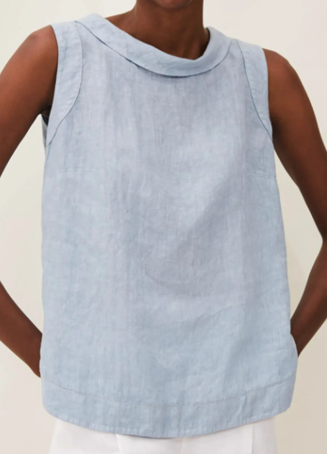 ELVA - Linnen Blouse met Korte Mouwen