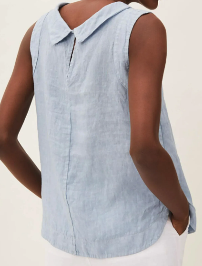 ELVA - Linnen Blouse met Korte Mouwen