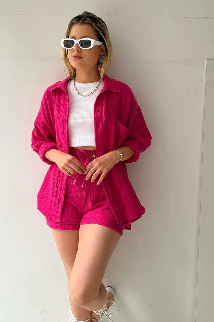 LINNÉA Co-ord Set Dames | Stijlvolle Loungewear Look voor Lente en Zomer