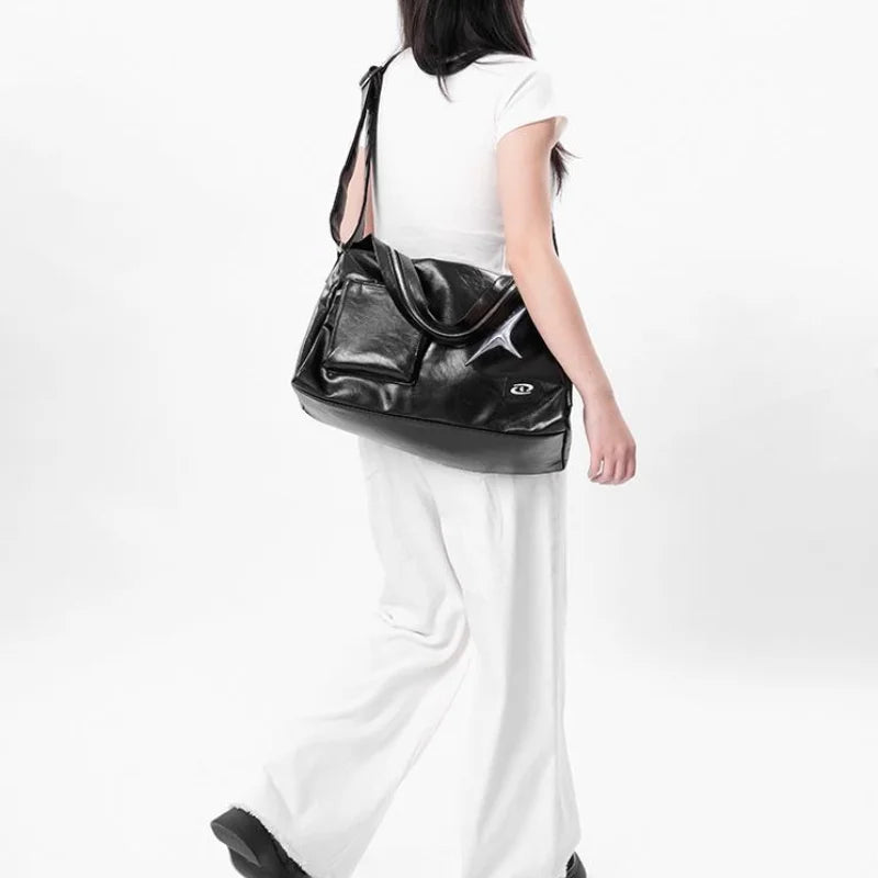 Catalina Zwarte Schoudertas Dames - Luxe PU-Leren Stijl met Grote Capaciteit-5