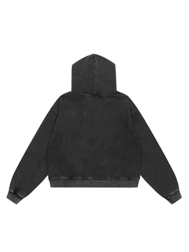 DELUXE – Felpa con cappuccio con zip lavata | Essenziale streetwear