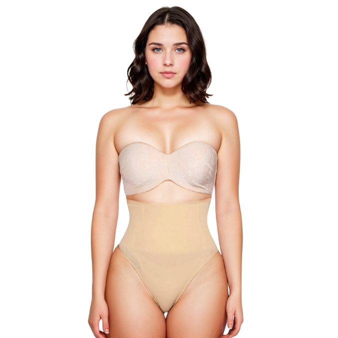 Vrouwen Tummy Control String Zwart M Katoen-2