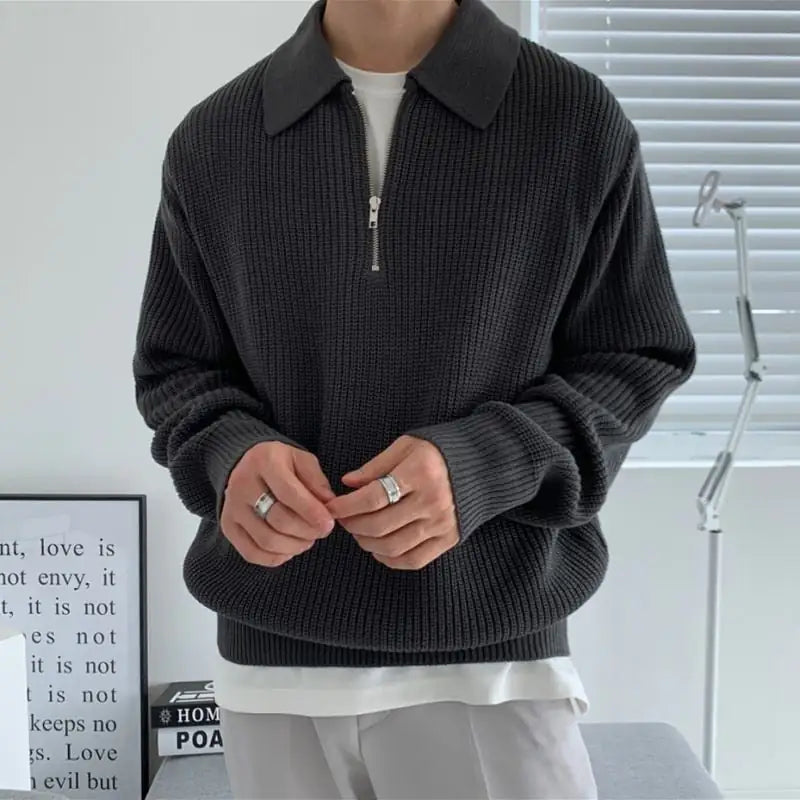 LUCAS – Maglione a collo con cerniera a un quarto | Vibrazioni casual e cool