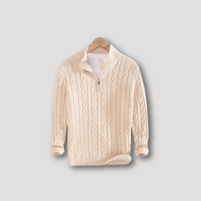 BALDER – Maglione a mezza zip da uomo stile Old Money