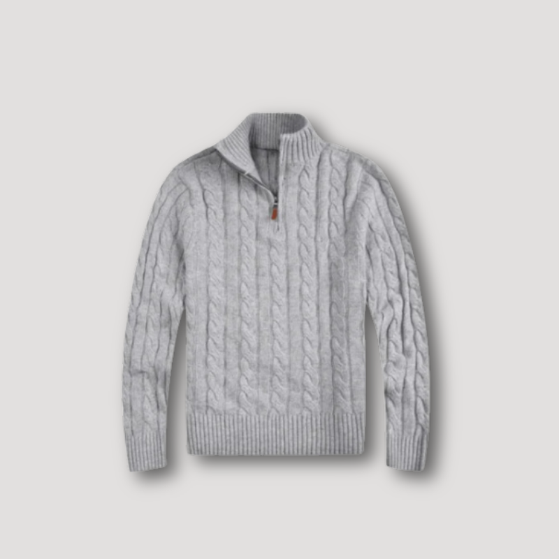 BALDER – Maglione a mezza zip da uomo stile Old Money