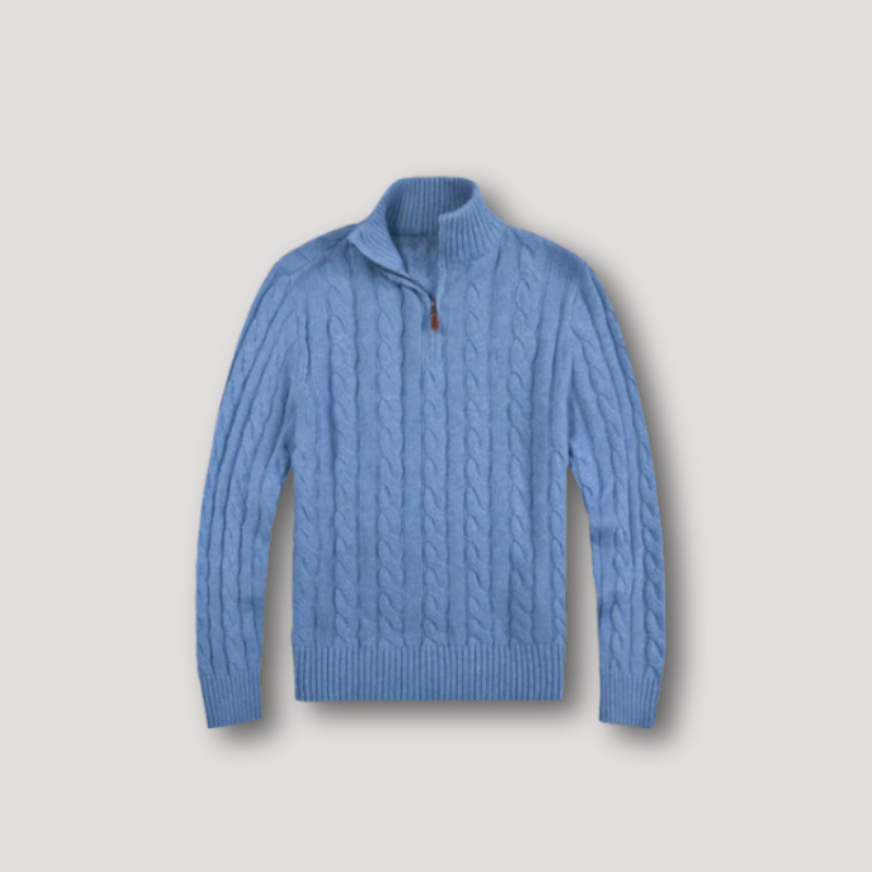 BALDER – Maglione a mezza zip da uomo stile Old Money