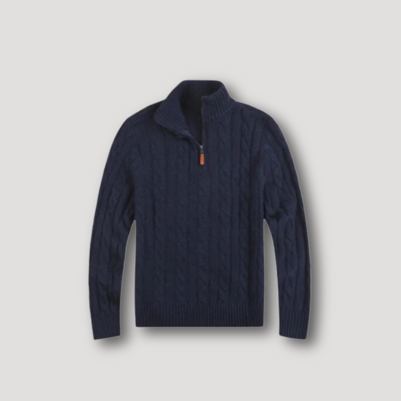 BALDER – Maglione a mezza zip da uomo stile Old Money
