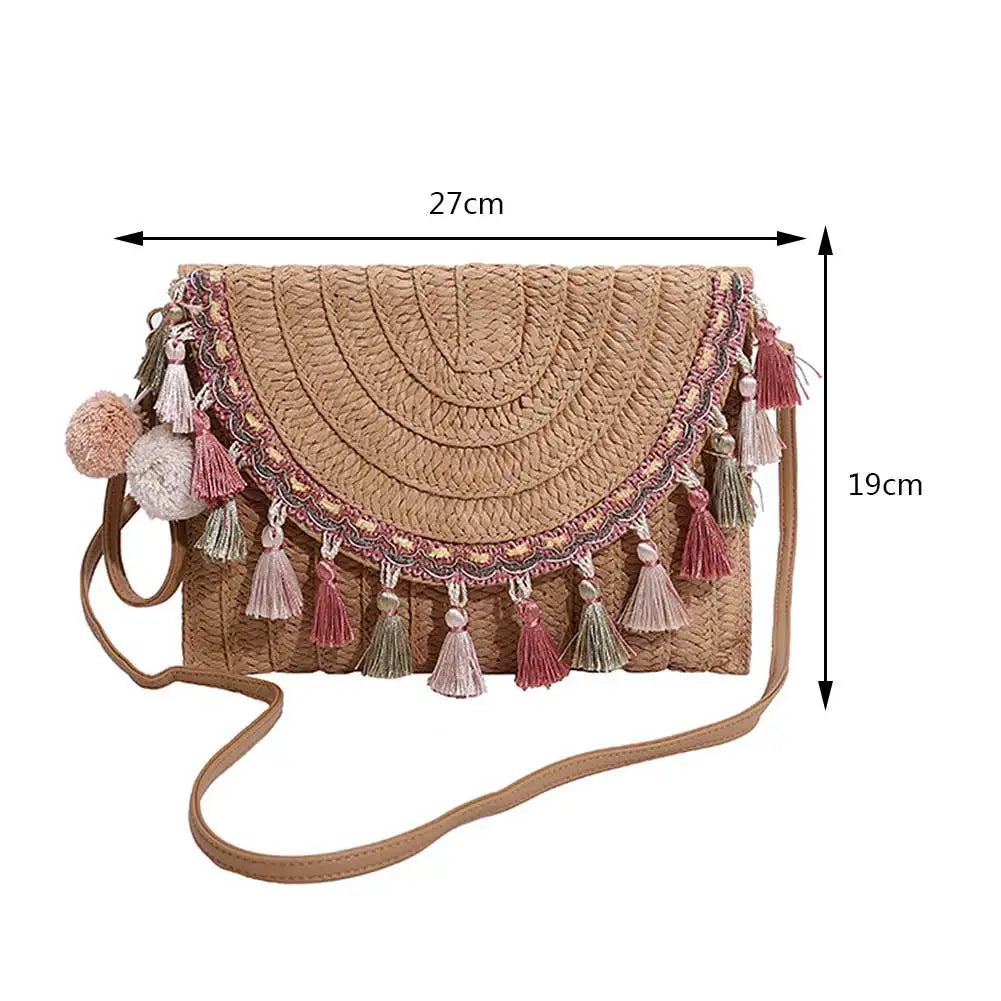 Melina Retro Schoudertas Dames met Kwastje Stijl-5