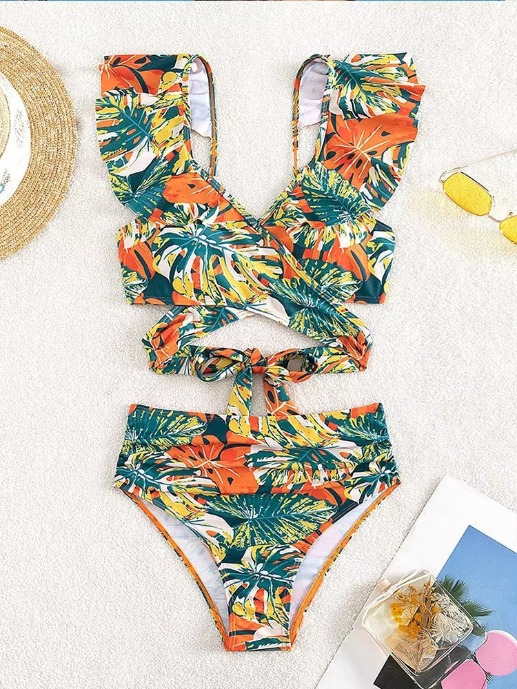 Dames Bikini Set Hoge Taille Trendy Print-4