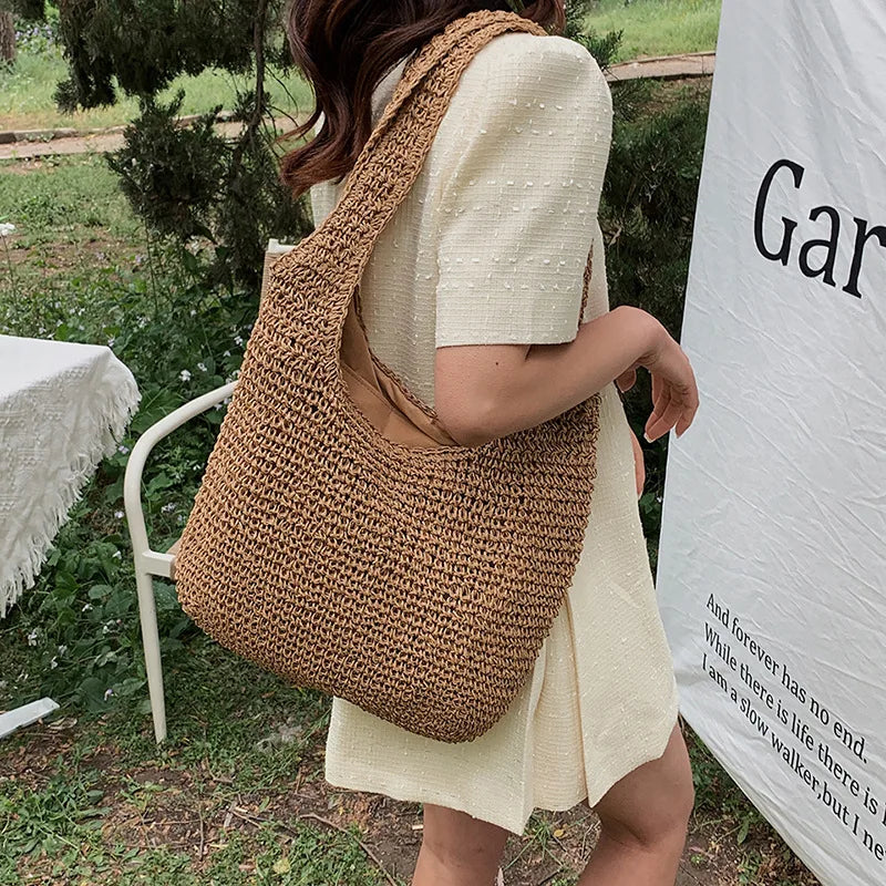 Variant image for Satiro Ronde Schoudertas Dames Zomerstijl Handgeweven Rotan Accessoire-1