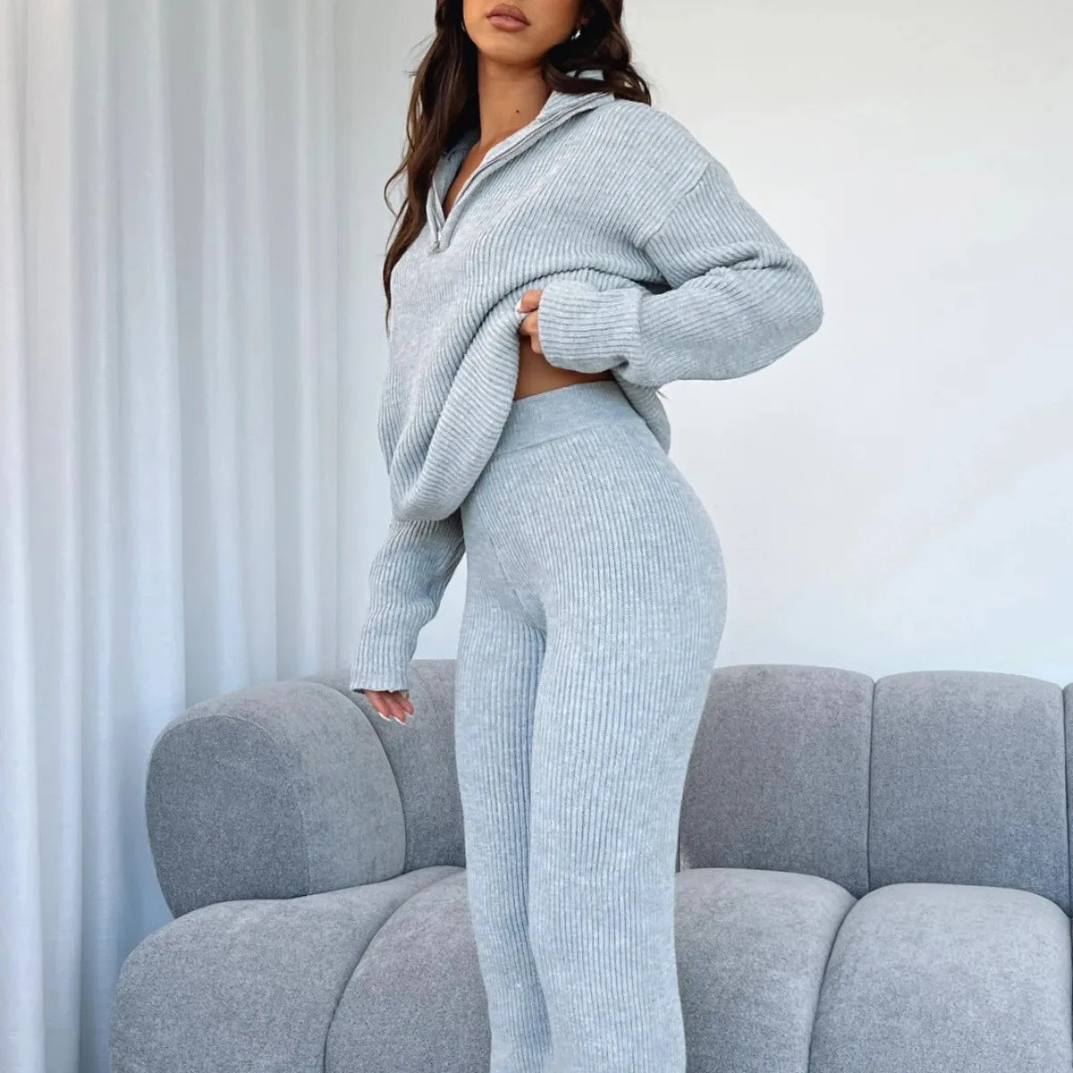 NOÉMI – Conjunto de Salón de Punto para Dama | Suave y Cálido para Otoño Invierno