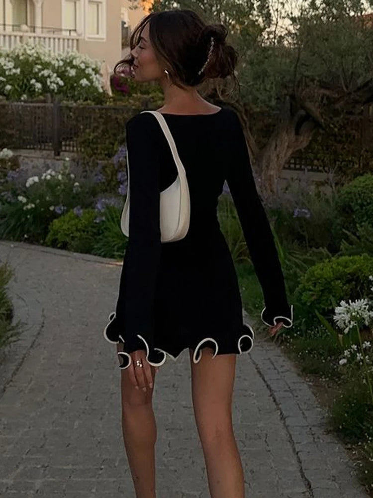 Dames Mini Jurk Hoge Taille Elegante Slanke Stijl voor Zomerfeestjes-4