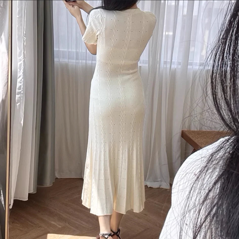 Dames Bodycon Jurk Korte Mouwen Elegante Stijl voor Zomerfeestjes en Casual Uitjes-4