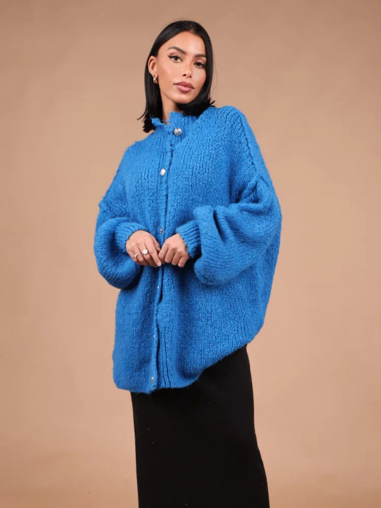 SOLÈNE – Cardigan oversize con bottoni dorati