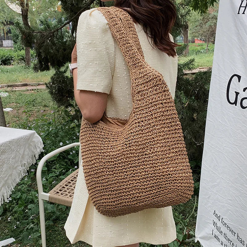Shreya Ronde Schoudertas Dames van Stro - Zomerse Stijl-4