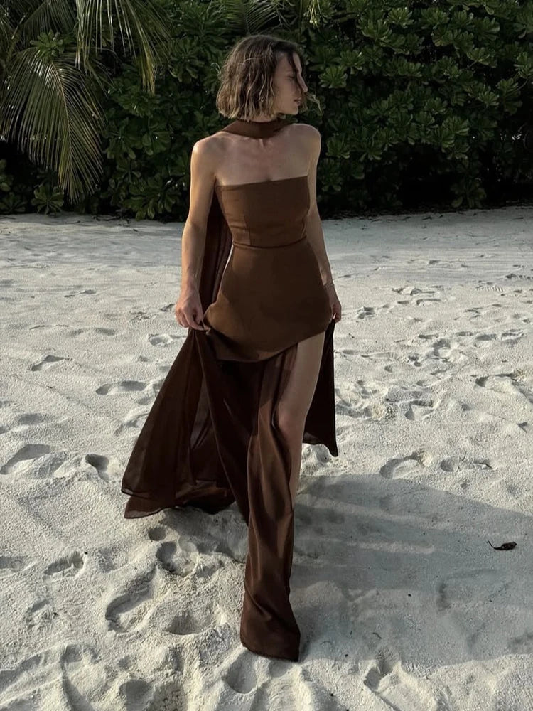 Variant image for Dames Lange Jurk Strapless Elegante Lange Zomerjurk voor Strand en Speciale Gelegenheden-4