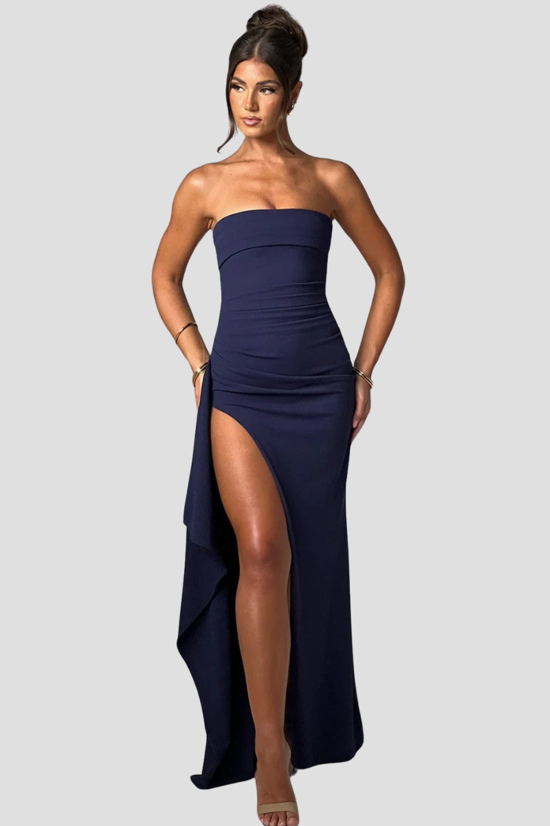 TROPEA TikTok Jurk Dames | Speelse Maxi Dress met Split voor Party Nights