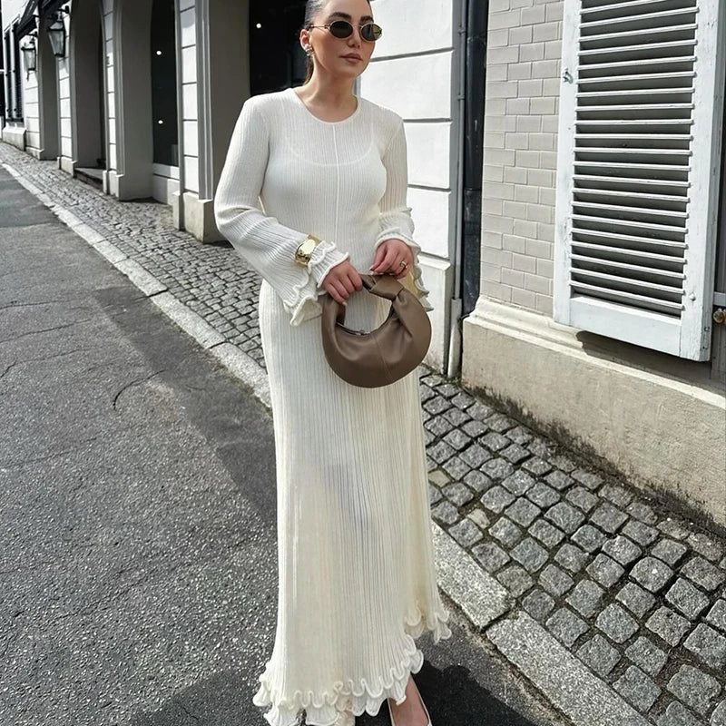 Dames Lange Jurk Elegante Flare Stijl voor Avonden en Casual Gelegenheden-2