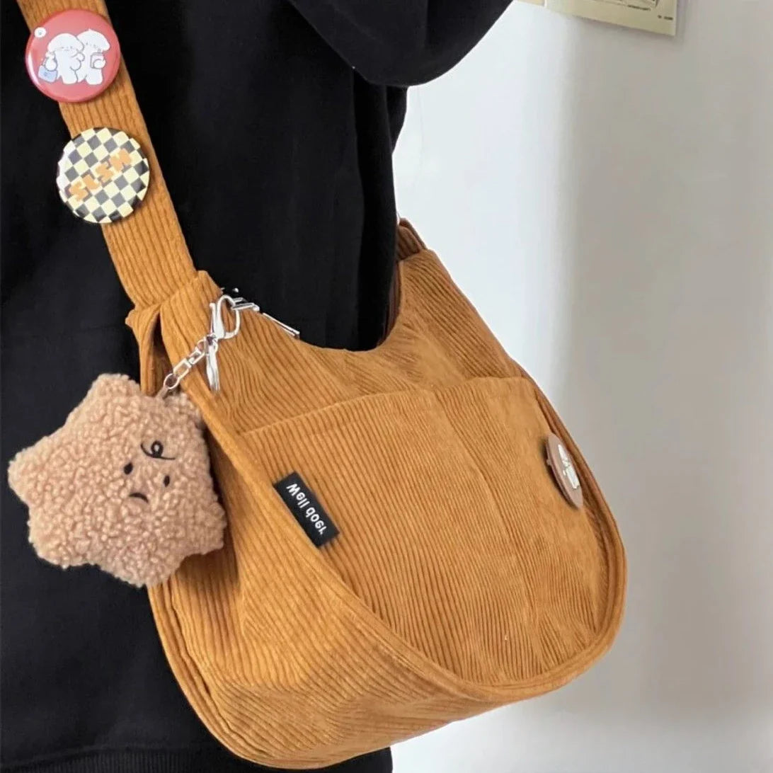 Kaylani Corduroy Schoudertas Dames - Stijlvol en Functioneel Mode Accessoire-3
