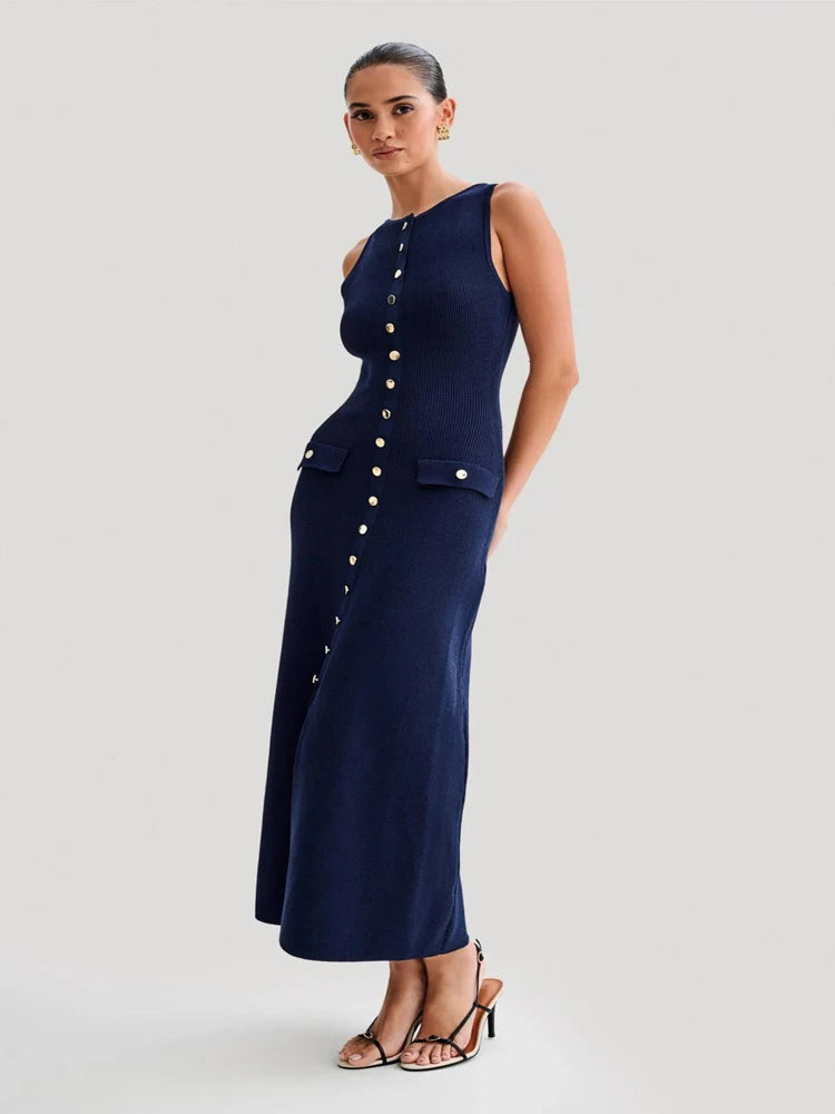 Dames Lange Jurk Mouwloos Elegante Bodycon Stijl voor Zomerfeesten-4