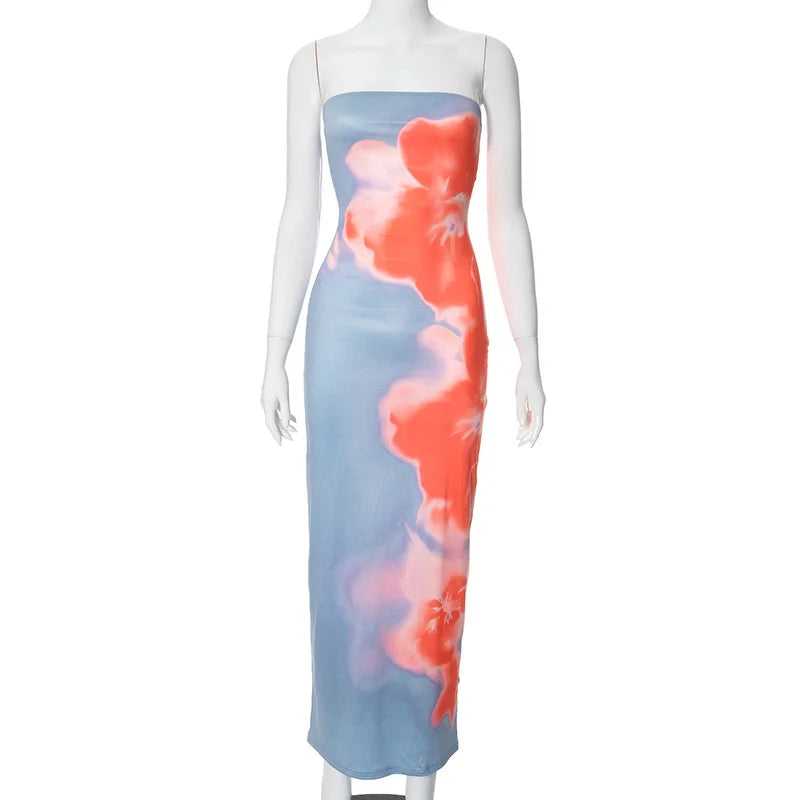 Dames Maxi Jurk Zomerstijl Strapless Elegant Off-Shoulder Design-6