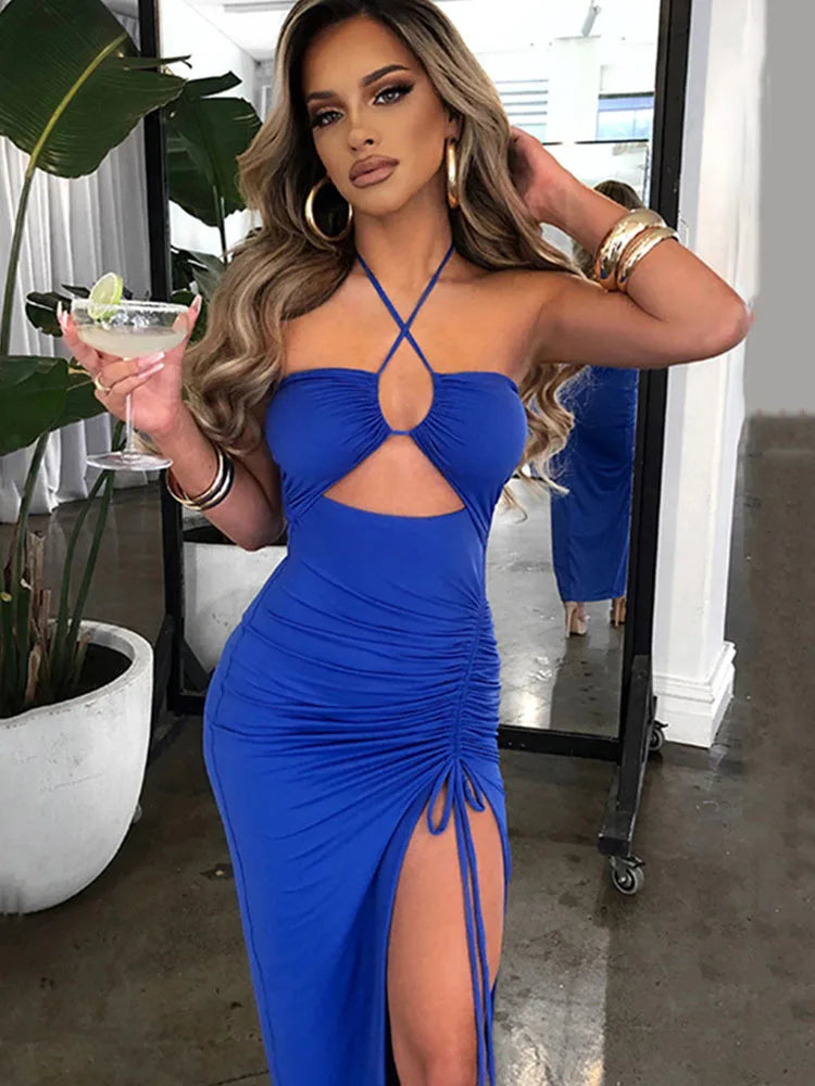 Dames Midi Jurk Mouwloos Backless Sexy voor Feestelijke Gelegenheden-3