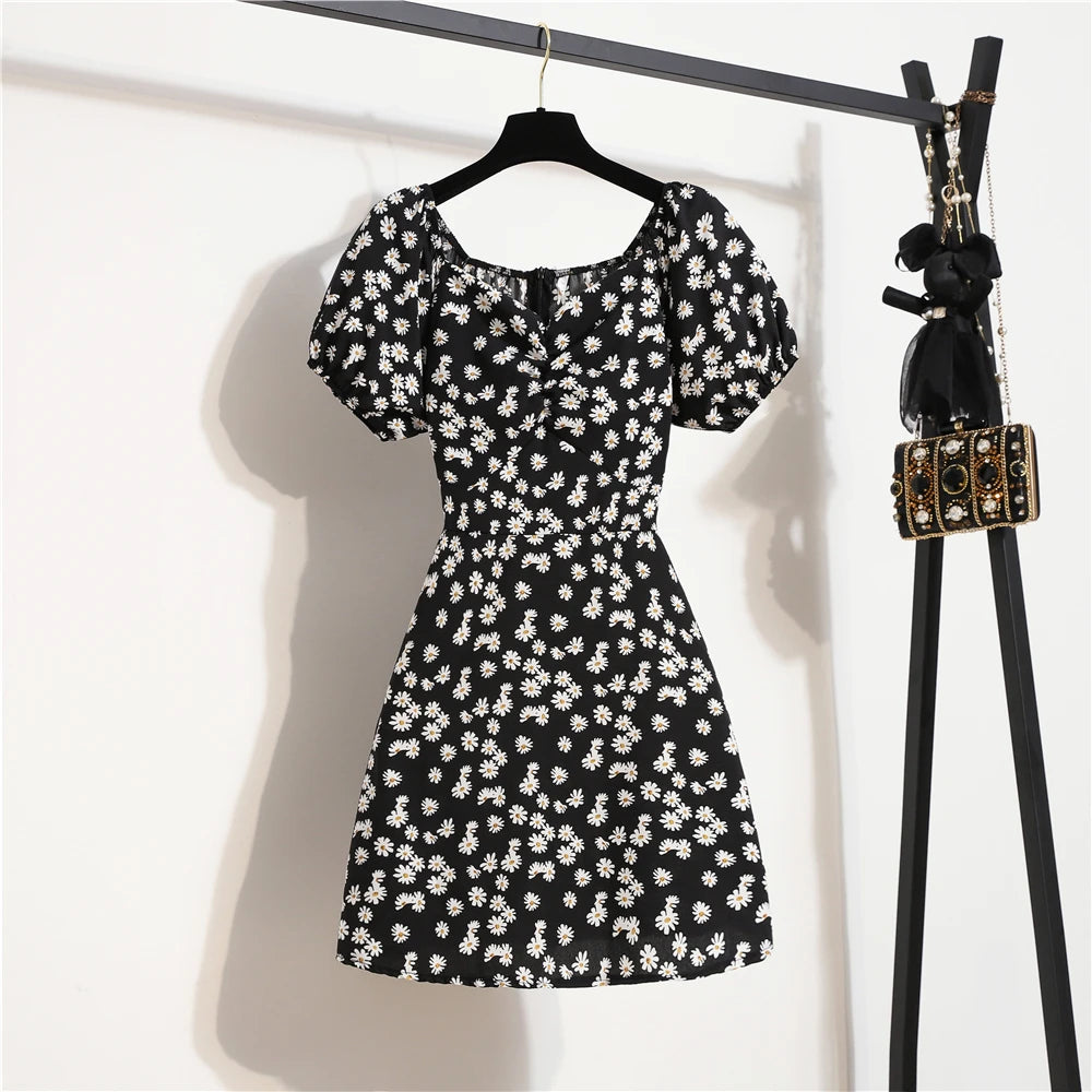 Variant image for Dames Mini Jurk Bloemenprint Chiffon Zomer Kleding-7