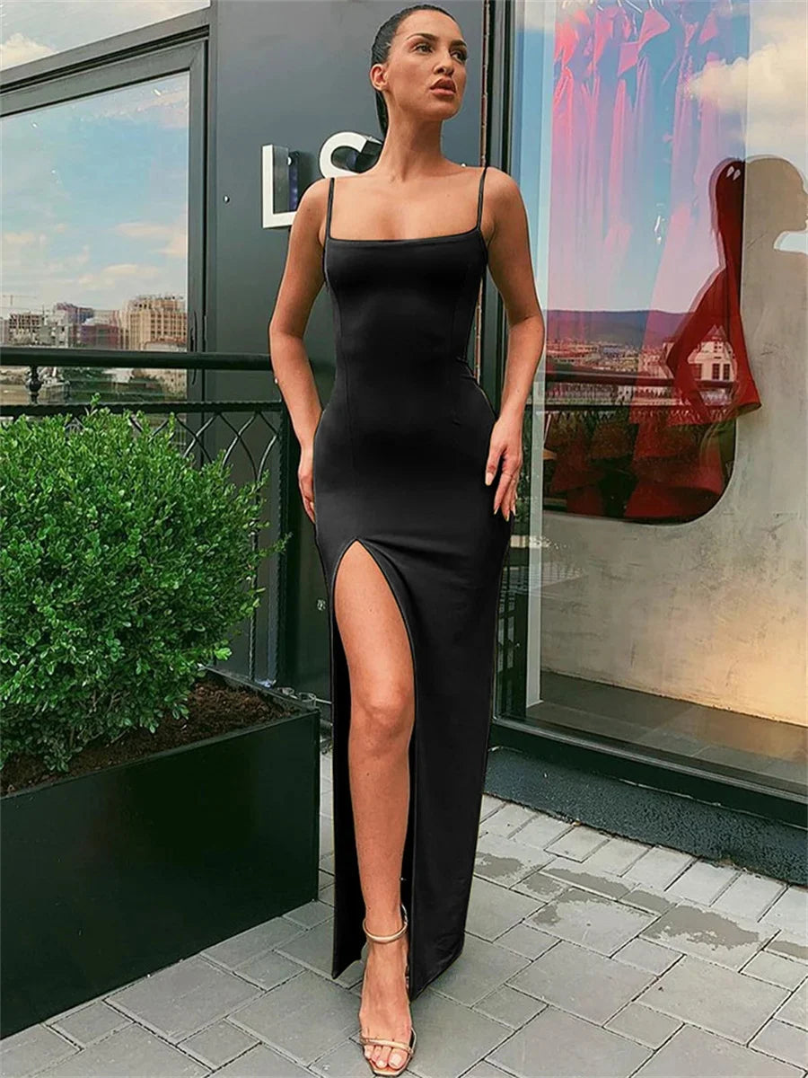 Dames Bodycon Jurk Zomerstijl met Spaghetti Bandjes-4