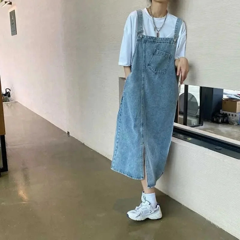 Dames Zomerjurk Mouwloos Denim Casual Stijl-3