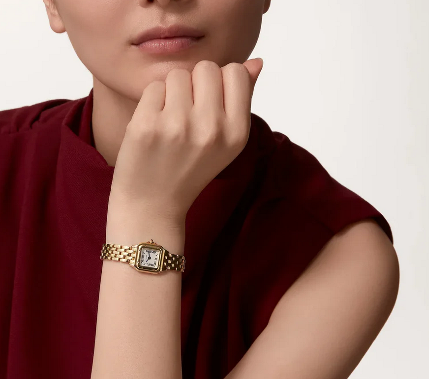LUNELLA - Reloj de mujer elegante con caja cuadrada dorada