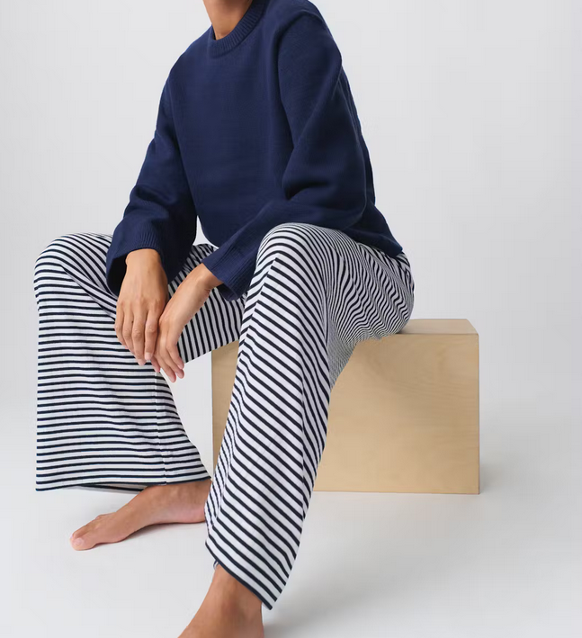 Pantalón a rayas SOLÉA para mujer | Cómodo y suave para casa y casual